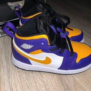 Toddler Jordan 1 mid Dark concord/taxi-white-black